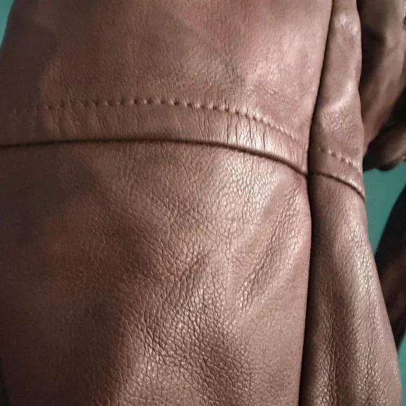 Avec Les Filles Brown Leather Cropped Jacket SEE NOTES - Picture 10 of 13